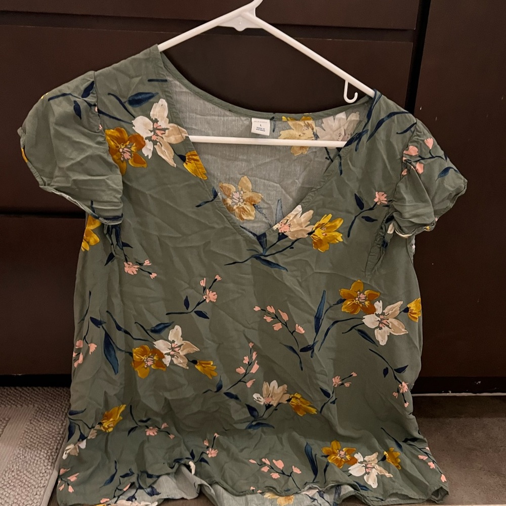 Green floral blouse from old navy